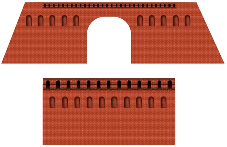 brick wall of moscwo kremlinのイラスト素材