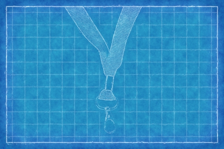 Fabric lanyard - Blue Printの写真素材