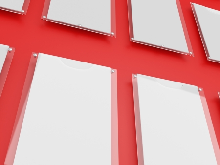 Information board with paper sheetsの写真素材