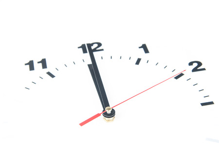 Dial of the clock isolated on white backgroundの写真素材