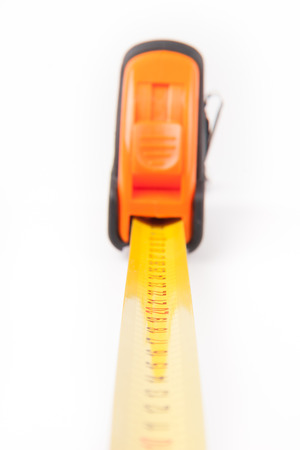 Tape measure isolated on white backgroundの写真素材