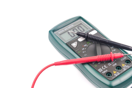 Digital multimeter isolated on white background