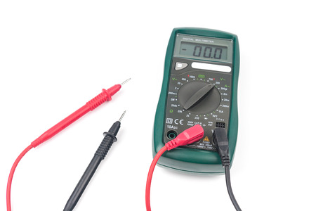 Digital multimeter isolated on white background