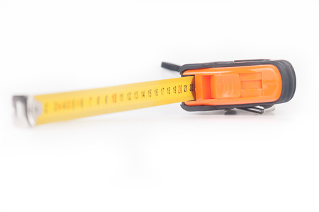 Tape measure isolated on white の写真素材