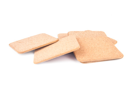 Coasters isolated on white の写真素材