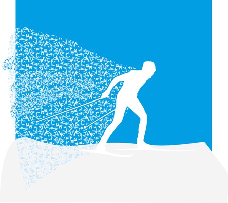 Vector illustration of a colorful skierのイラスト素材