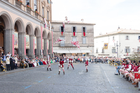 Acquapendente, ITALY - MAY 18 2014 - Festa dei Pugnaloni, Festival in the City Centerのeditorial素材