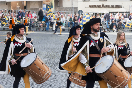Acquapendente, ITALY - MAY 18 2014 - Festa dei Pugnaloni, Festival in the City Center