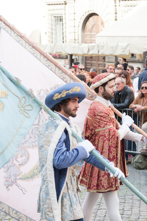 Acquapendente, ITALY - MAY 18 2014 - Festa dei Pugnaloni, Festival in the City Centerのeditorial素材