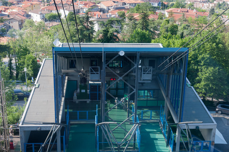 Funicular Cableway at Titano Mountain, San-Marino - Italyのeditorial素材