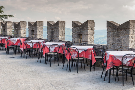 Restaurant terrace at the top of castleのeditorial素材
