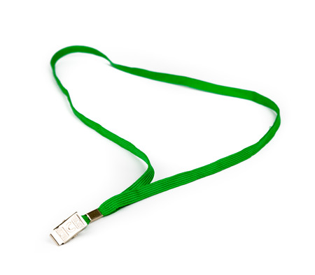 Fabric badge lanyard - isolated on white backgroundの写真素材
