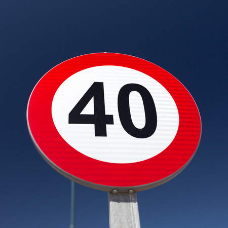 European Speed limit sign 40 km per hourの写真素材