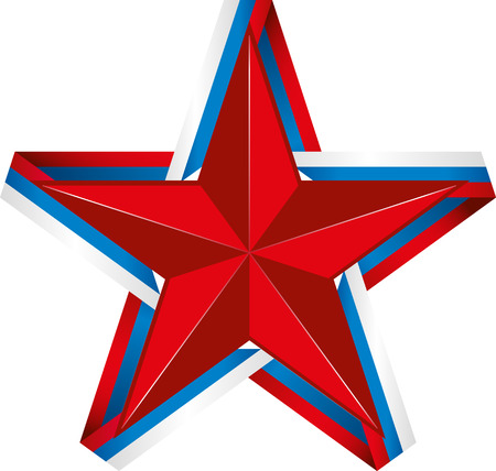 Vector Star of color band. Russian flagのイラスト素材