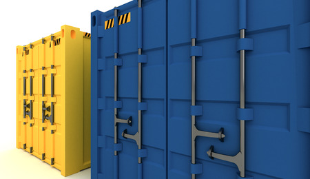 3D Illustration of Cargo containers isolated on white background