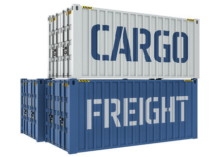 3D Illustration of Cargo containers isolated on white background