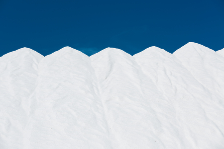 Production of salt. Mountains of sea saltの写真素材