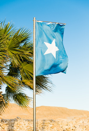 Waving National flag of Somalia on flagpoleの写真素材