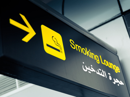 Modern Black Airport Pointers - Smoking Loungeの写真素材