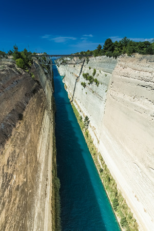 The Corinth Canal in Greeceの写真素材