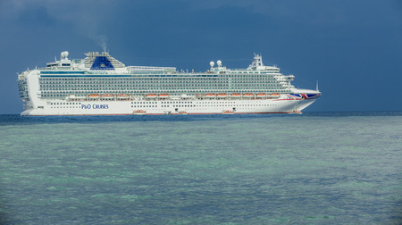 Zakynthos, Greece - SEPTEMBER 2016: Azura Cruise liner from Hamilton at portのeditorial素材