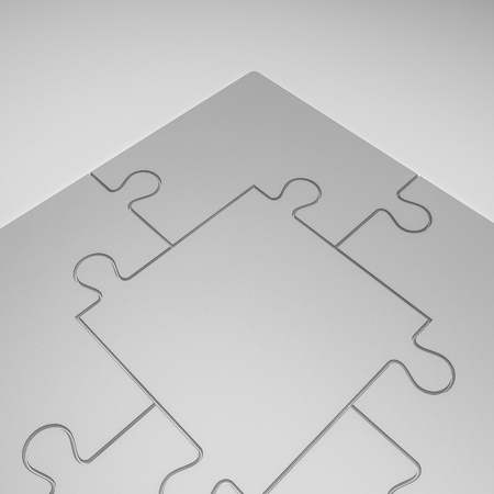 3D illustration of Grey Puzzle setの写真素材