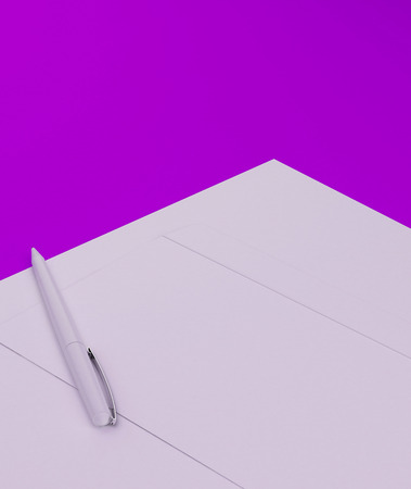 3D Illustration of Stationary elements on color backgroundの写真素材