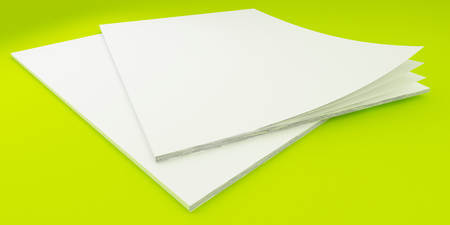 3D Illustration of Brochure Template on color background