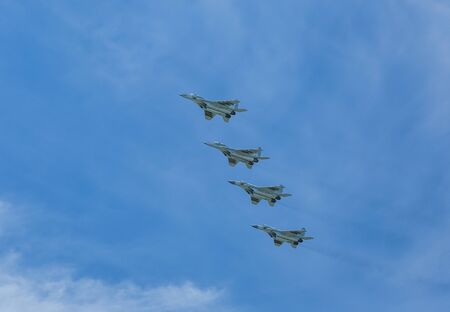 Moscow, RUSSIA - MAY 9 2018: Military aircraft parade on Victory Dayのeditorial素材