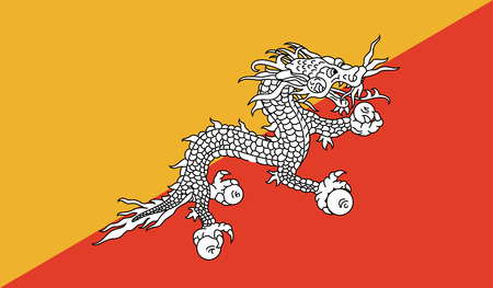 Bhutan Flagのイラスト素材