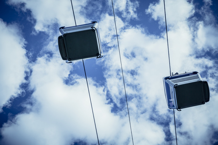 Suspension Cable Car against the sky