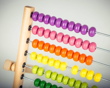 Abacus counting frame isolated on whiteの写真素材