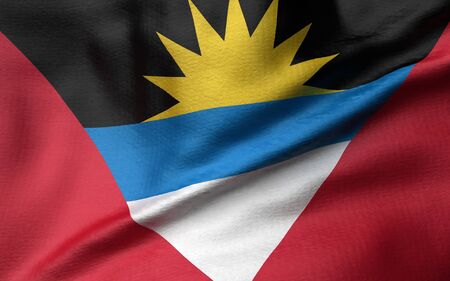 3D Illustration of Antigua and Barbuda Flag