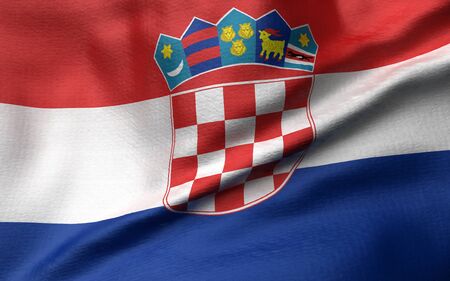 3D Illustration of Croatia Flagの写真素材