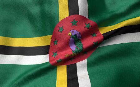 3D Illustration of Dominica Flagの写真素材