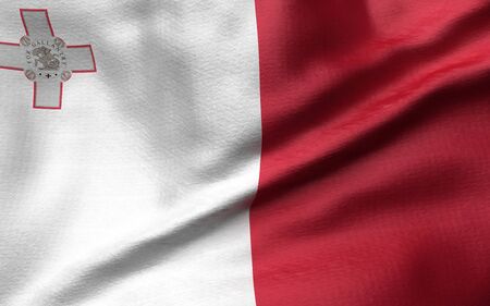 3D Illustration of Malta Flag