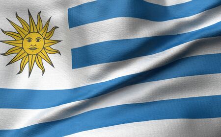 3D Render of Uruguay Flagの写真素材