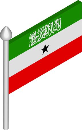 Vector Isometric Illustration of Flagpole with Somaliland Flagのイラスト素材