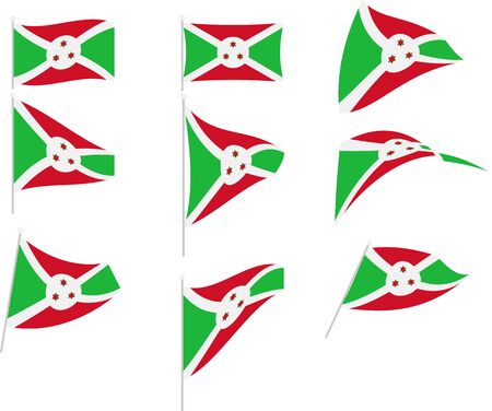 Vector Illustration of Set with Burundi Flagのイラスト素材