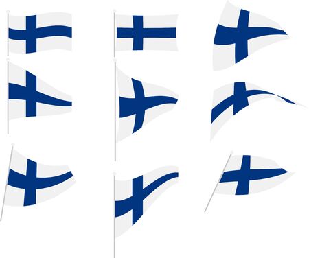 Vector Illustration of Set with Finland Flagのイラスト素材