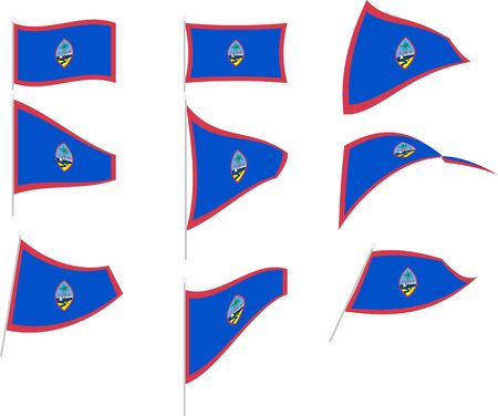 Vector Drawing of Set with Guam Flagのイラスト素材