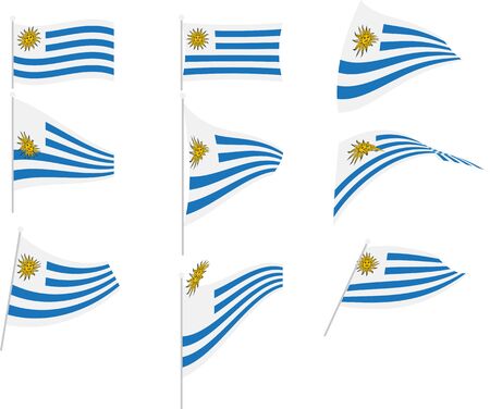 Vector Illustration of Set with Uruguay Flagのイラスト素材