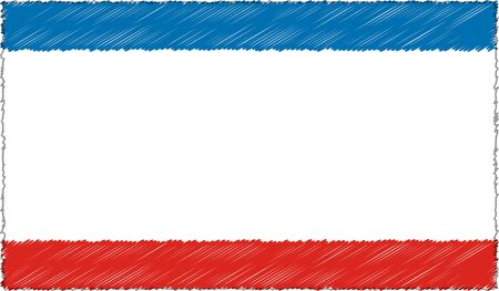 Vector Illustration of Sketch Style Crimea Flagのイラスト素材