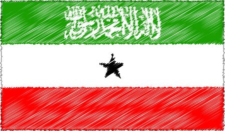 Vector Drawing of Sketch Style Somaliland Flagのイラスト素材