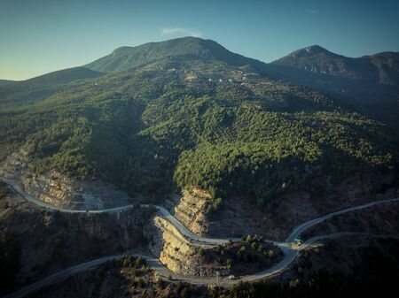 mountain road from a birds-eye view