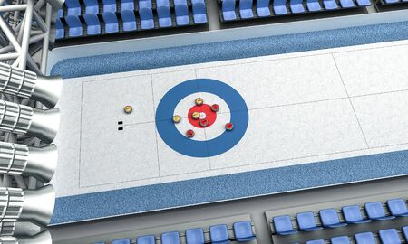 3D Illustration of Ice arena for playing curlingの写真素材