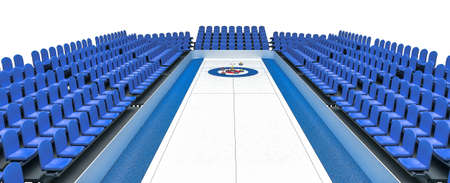 3D Illustration of Ice arena for playing curlingの写真素材