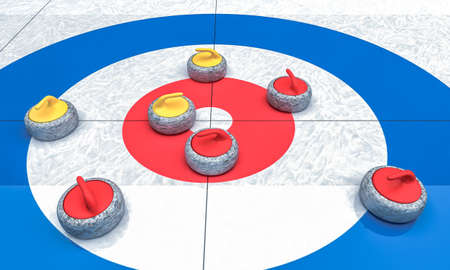 3D Illustration of Ice arena for playing curlingの写真素材
