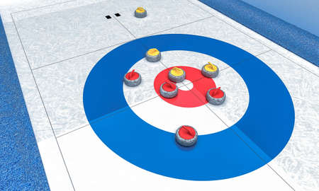 3D Render of Ice arena for playing curling