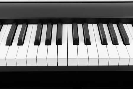 Modern Black and White Digital piano keyboardの写真素材